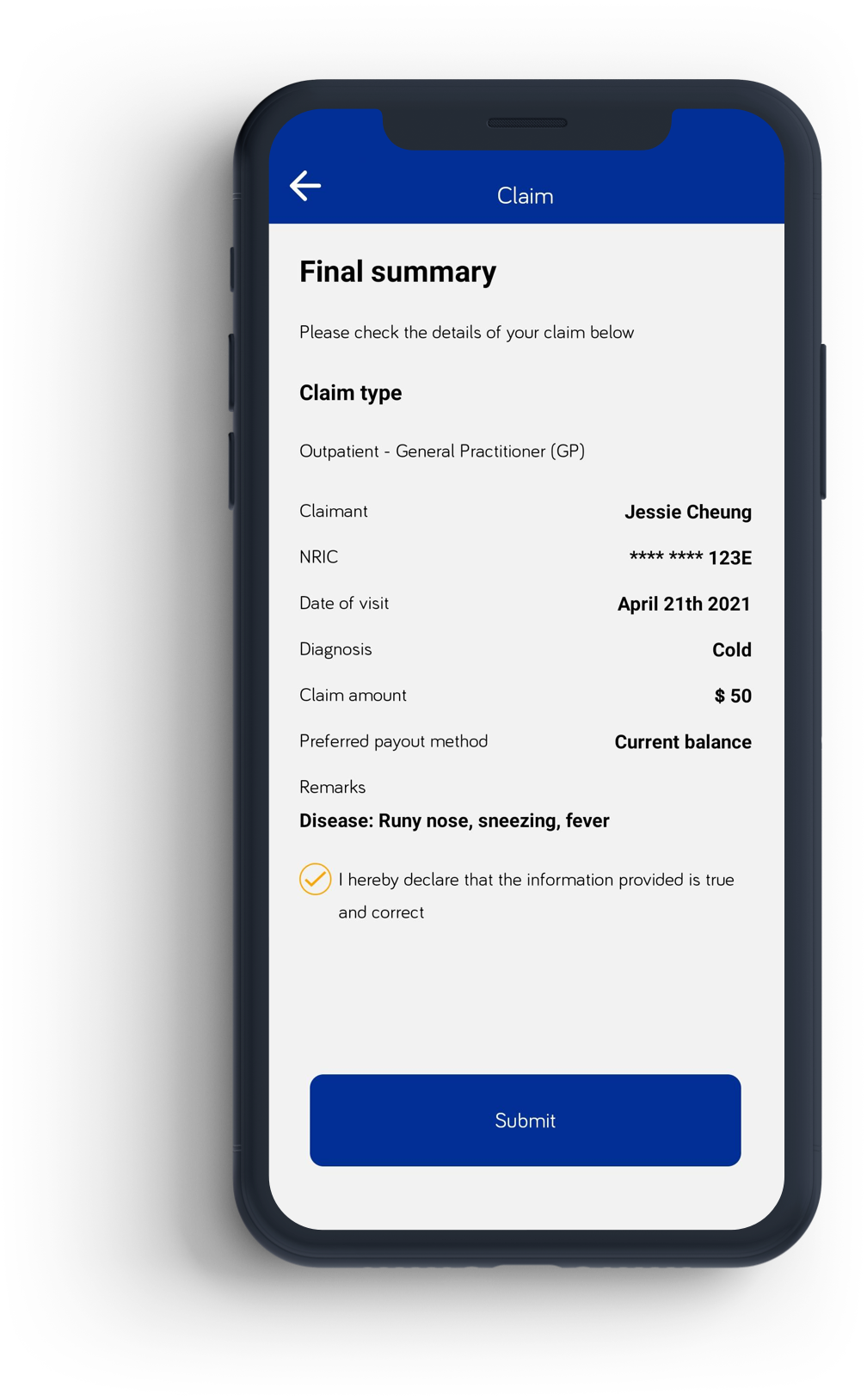 Let your clients make an insurance claim directly through your wallet app
