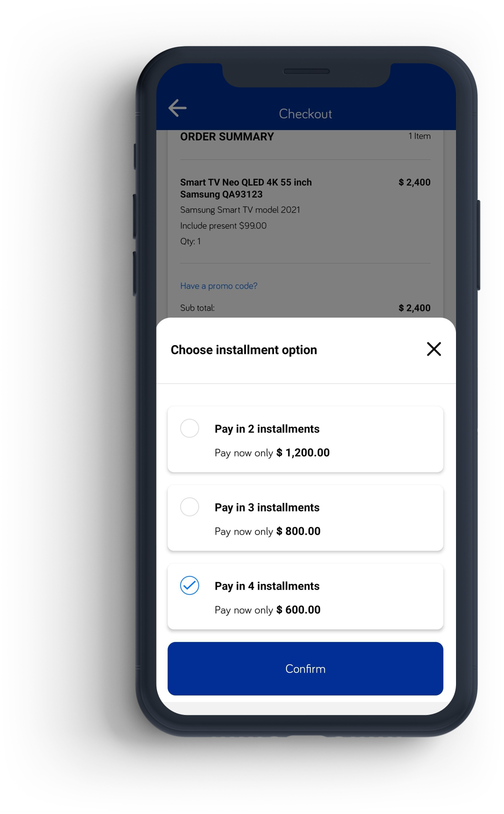 Let your customers have the "buy now, pay later" option when paying with a white-label mobile wallet.